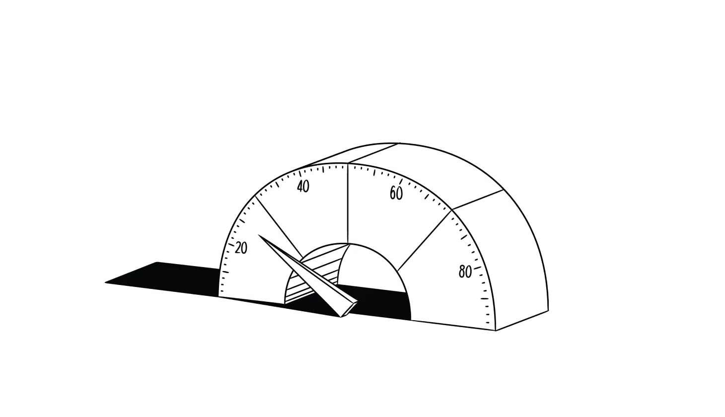 Illustration of a credit score meter